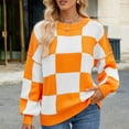 thumbnail image 1 of DailyTrove Women's Checkerboard Print Top, Long Sleeve, Casual Street & Festival Wear, Soft Cotton Blend, Plus Size Friendly, 1 of 6