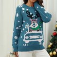thumbnail image 1 of DailyTrove Women's Christmas Print Knit Sweater, Long Sleeve, Casual Holiday & Party Wear, Soft Wool Blend, Relaxed Fit, Plus Size Friendly, 1 of 6