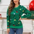 thumbnail image 1 of DailyTrove Women's Christmas Tree Print Sweater, Long Sleeve, Winter Holiday & Gathering Wear, Warm Cotton Blend, Plus Size Friendly, 1 of 6