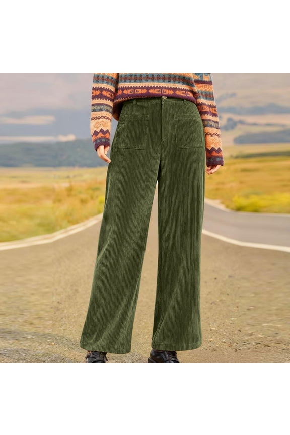 Women's Corduroy Wide-Leg Pants - Cozy Fall & Winter Casual Wear