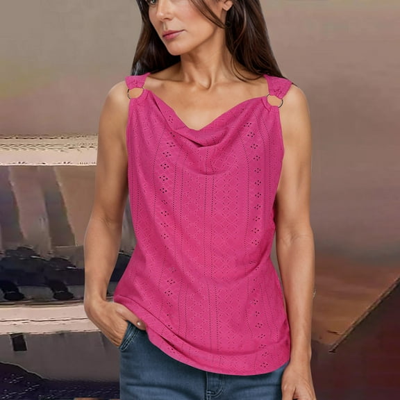 DailyTrove Women's Cowl Neck Sleeveless Tank - Flowy Casual Top, Elegant for Brunch & Layering