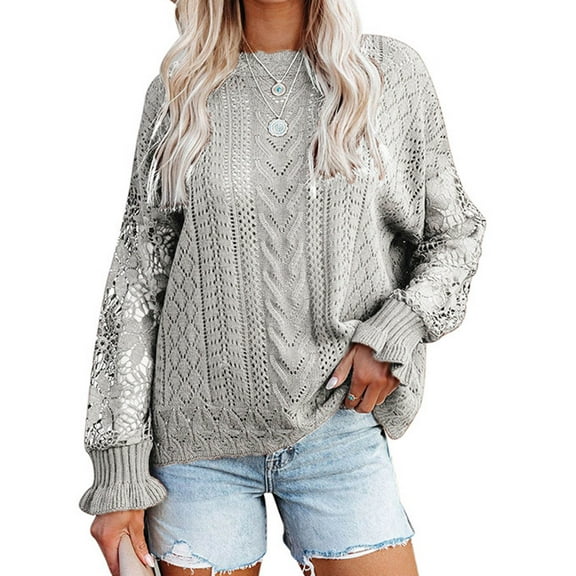 DailyTrove Women's Distressed Cable Knit Sweater, Long Sleeve, Casual Street & Festival Wear, Soft Wool Blend, Plus Size Friendly