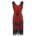 thumbnail image 1 of DailyTrove Women's Embroidered Fringe Dress-Sleeveless-Midi-Polyester-for Retro Event/Cocktail Party-Intricate Embroidery, 1 of 4