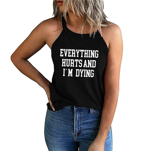 DailyTrove Women's "Everything Scares Me a Little" Graphic Tank - Sleeveless Casual Top, Relatable for Daily & Lounge