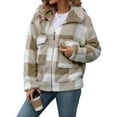 thumbnail image 1 of DailyTrove Women's Faux Fur-Lined Plaid Jacket - Polyester Casual & Winter Wear, Cozy for Daily Commute, 1 of 6