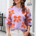 thumbnail image 1 of DailyTrove Women's Floral Print Pullover Sweatshirt, Long Sleeve, Casual Garden & Brunch Wear, Lightweight , Plus Size Friendly, 1 of 6