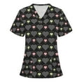 thumbnail image 1 of DailyTrove Women's Floral Print V-Neck Short Sleeve Scrub Top - Multi-Color Options, Medical & Casual Daily Outerwear, 1 of 3