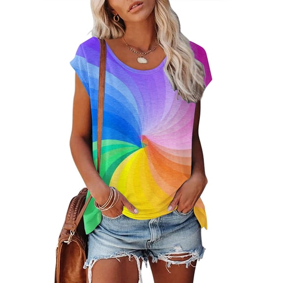 DailyTrove Women's Geometric Color Block Sleeveless Tank - V-Neck Casual Top, Edgy for Streetwear & Summer