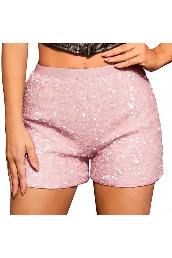 Women Sequin High Waist Shorts Glitter Party Clubwear Short Pants