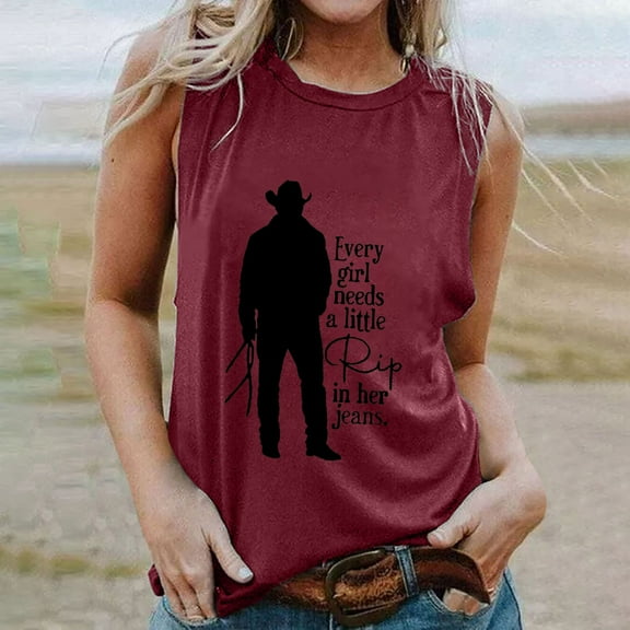 DailyTrove Women's Graphic Tank Top - Polyester Casual Western & Festival Wear, Stylish for Gatherings