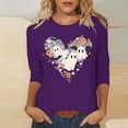 thumbnail image 1 of DailyTrove Women's Halloween Long - Sleeve Shirt, Ghost & Pumpkin Pattern Print, Classic Fit, Breathable Fabric, Halloween Events & Casual Outings, 1 of 6