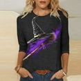 thumbnail image 1 of DailyTrove Women's Halloween Long - Sleeve Top, Witch & Magic Light Print, Fashionable Fit, Soft Material, Halloween Parties & Casual Wear, 1 of 6