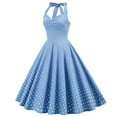 thumbnail image 1 of DailyTrove Women's Halter Neck Swing Dress- & Flare--for Picnic/Retro Event-Pattern, 1 of 6