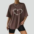 thumbnail image 1 of DailyTrove Women's Heart Graphic Oversize T-Shirt - Short Sleeve Casual Tee, Cozy for Lounge & Outings, 1 of 4