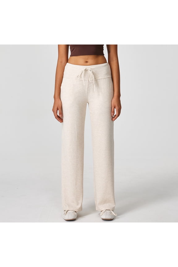 Women's High-Waist Straight-Leg Lounge Pants - Basic Style Comfortable Everyday Home Wear