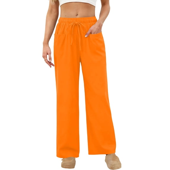 DailyTrove Women's High-Waist Wide-Leg Lounge Pants - Solid Color Basic Style Comfortable Home Wear