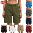 thumbnail image 1 of DailyTrove Women's High Waisted Cargo Shorts, Multi‑Pocket Utility Work Shorts for Summer, 1 of 5