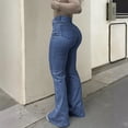 thumbnail image 1 of DailyTrove Women's High Waisted Flare Jeans - Stretch Denim Pants with Pockets for Retro & Casual Outfits, 1 of 6