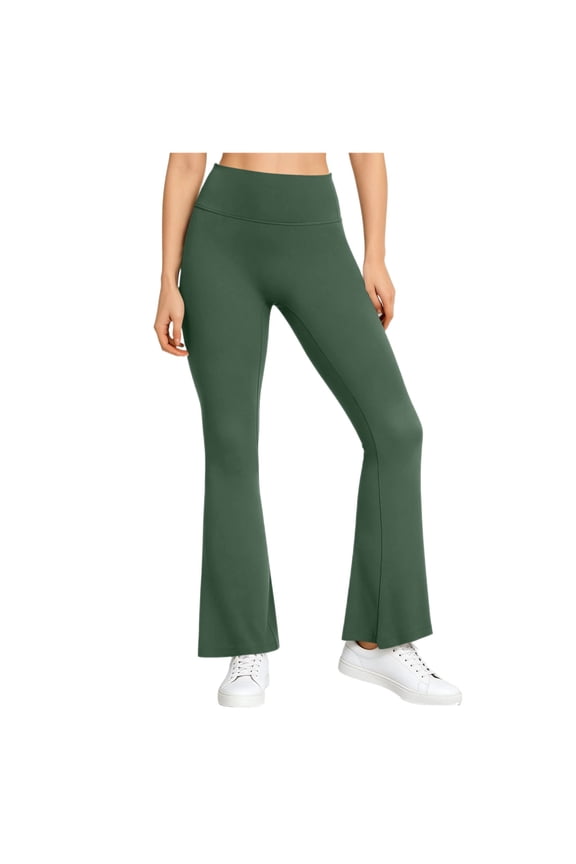 Women's High-Waisted Flare Pants, Stretch Casual Bell-Bottom Trousers
