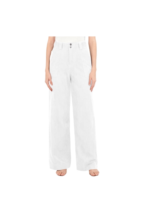 Women's High Waisted Wide Leg Pants - Casual Loose Fit Trousers with Pockets for Fall & Weekend Outings