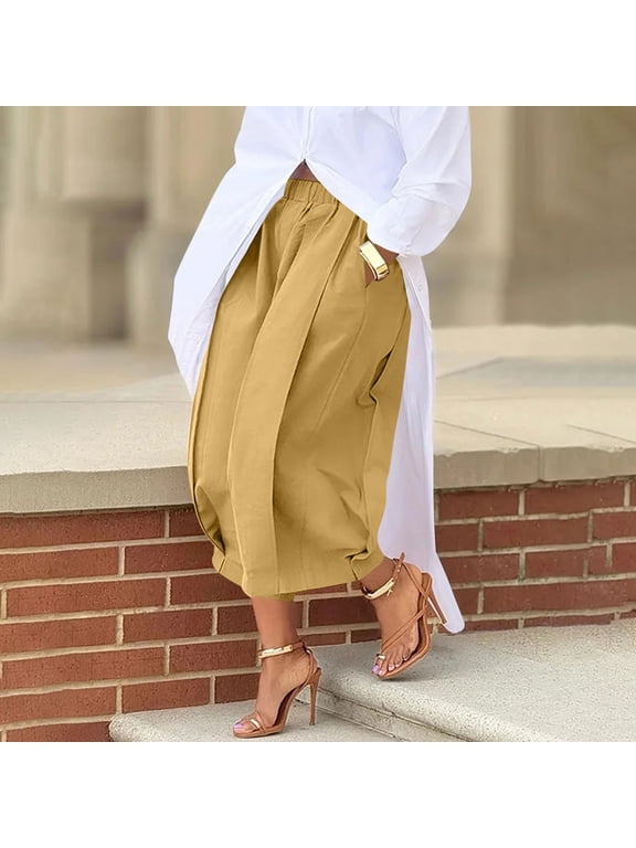 Women's High-Waisted Wide-Leg Pants - Chic Casual Social Outings
