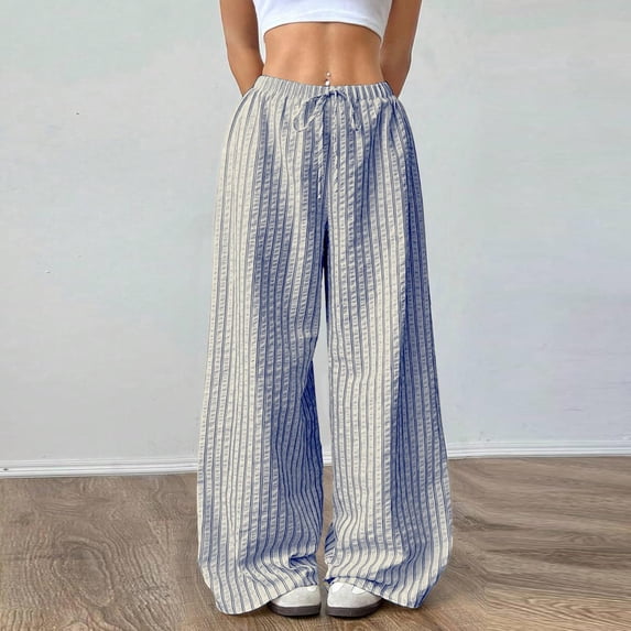 DailyTrove Women's High Waisted Wide Leg Pants - Lightweight Casual Trousers for Beach & Vacation