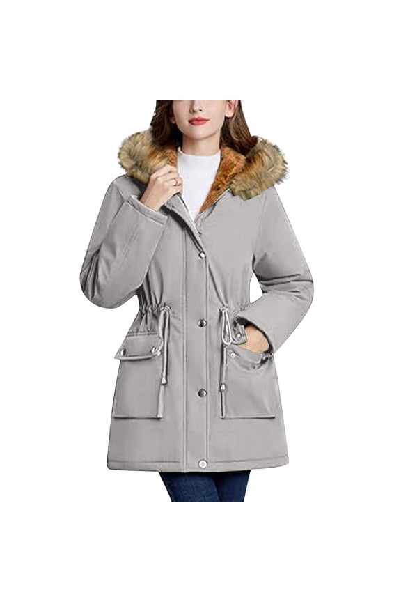 Women's Hooded Outdoor Jacket, Long Sleeve Waterproof Outerwear for Winter Hiking & Casual Commute
