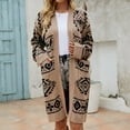 thumbnail image 1 of DailyTrove Women's Jacquard Cardigan Coat, Long Sleeve, Casual Outdoor & Travel Wear, Warm Wool Blend, Plus Size Friendly, 1 of 4