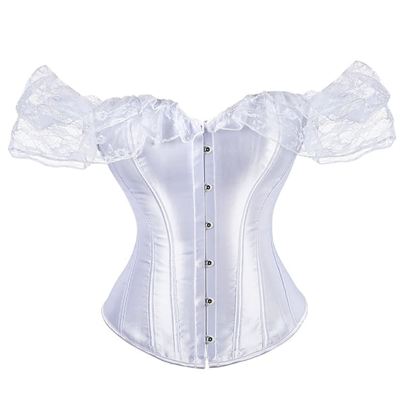 DailyTrove Women's Lace-Paneled Overbust Corset - Vintage Shapewear, Adjustable for Daily Styling & Theme Gatherings for women