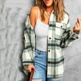 thumbnail image 1 of DailyTrove Women's Light Plaid Utility Shirt Jacket, Casual Outerwear for Year-Round Outdoor Trips & Daily Wear for women, 1 of 5