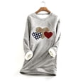 thumbnail image 1 of DailyTrove Women's Long Sleeve Heart Print Tunic Dress - Patterned, Casual Style, Fall & Weekend Wear,White, 1 of 3