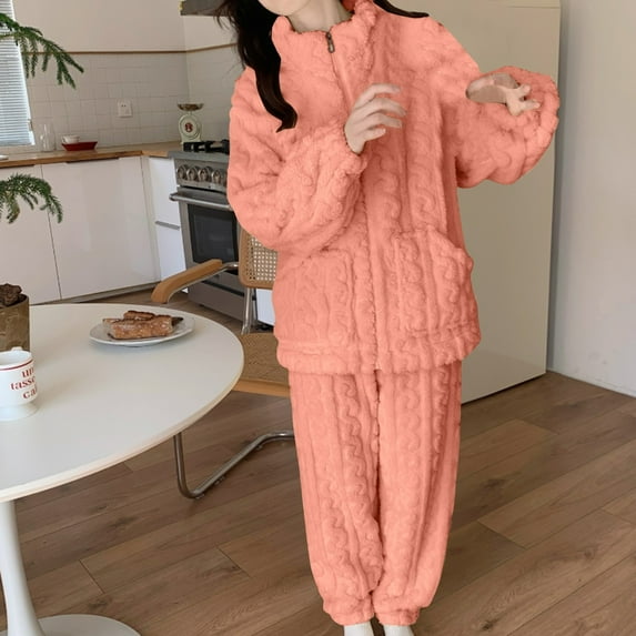 DailyTrove Women's Long Sleeve Hoodie & Jogger Set - Solid Color, Casual Style, Spring & Street Wear,Pink