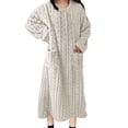 thumbnail image 1 of DailyTrove Women's Long Sleeve Lounge Robe - Solid Color Basic Style Warm Cozy Everyday Home Wear, 1 of 1