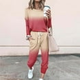 thumbnail image 1 of DailyTrove Women's Long Sleeve Ombre Tracksuit - Gradient Design, Casual Style, Fall & Street Wear,Hot Pink, 1 of 5