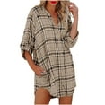 thumbnail image 1 of DailyTrove Women's Loose-Fit Plaid Shift Dress, Versatile Outerwear for Spring/Summer Daily Wear & Creative Styling for women, 1 of 1