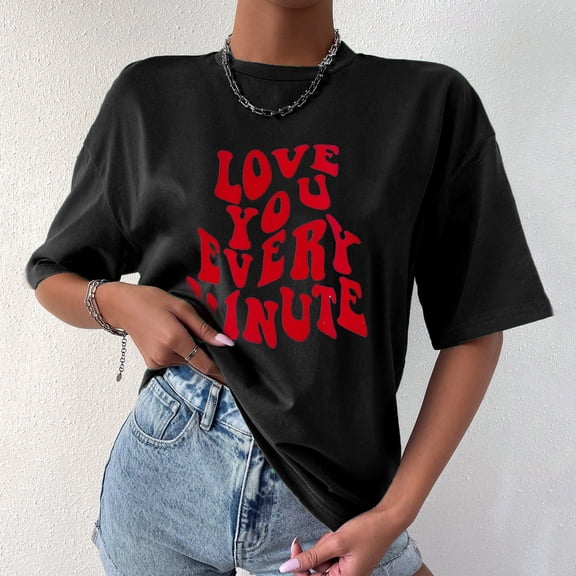 DailyTrove Women's "Love East Coast Hustle" Graphic T-Shirt - Short Sleeve Casual Tee, Spirited for Daily & Gatherings