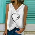 thumbnail image 1 of DailyTrove Women's "Love" Heart Graphic Sleeveless Tank - Casual V-Neck Top, Sweet for Dates & Gatherings, 1 of 4