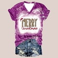 thumbnail image 1 of DailyTrove Women's "Merry" Graphic Bleached Short Sleeve T-Shirt - Casual Loose Tee, Whimsical for Christmas & Outings, 1 of 4
