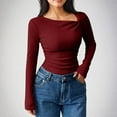 thumbnail image 1 of DailyTrove Women's Multi-Color Crew Neck Fitted Long Sleeve Top - Warm Winter Casual Daily WearWineS, 1 of 5