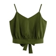 thumbnail image 1 of DailyTrove Women's Tie-Waist Cropped Cami Top - Polyester Casual & Party Wear, Flattering for Gatherings, 1 of 3