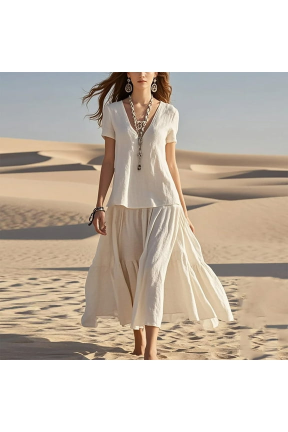 Women's Multi Color Geometric Print Short Sleeve Dress, Modern Outerwear for Summer Office Layering Casual Errands