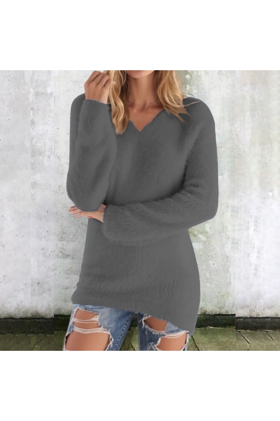 Women's Multi-Color Oversized Distressed Sweater - Relaxed Weekend OutingsDark GrayXXXL