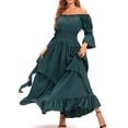 thumbnail image 1 of DailyTrove Women's Off-Shoulder Batwing Sleeve Maxi Dress - Polyester Gothic Casual & Party Wear, Edgy for Halloween for women, 1 of 6