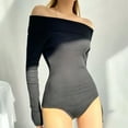 thumbnail image 1 of DailyTrove Women's Off - Shoulder Bodysuit, Casual Night Out & Party Wear, Stretchy Rayon Blend, Plus Size Friendly, 1 of 6