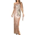 thumbnail image 1 of DailyTrove Women's One-Shoulder Sequin Evening Gown, High Slit, Red Carpet & Gala Wear, Fit for Star-Studded Occasions, 1 of 6