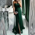 thumbnail image 1 of DailyTrove Women's One-Shoulder Split Gown-Sleeveless-Floor-Length-Satin-for Gala/Wedding-Unique One-Shoulder, 1 of 6