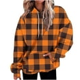 thumbnail image 1 of DailyTrove Women's Oversized Buffalo Plaid Hoodie, Cozy Outerwear for Winter Lounging & Outdoor Errands for women, 1 of 3