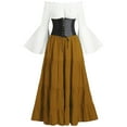 thumbnail image 1 of DailyTrove Women's Peasant Top with High-Waist Maxi Skirt Set - Cotton-Blend Medieval Festival Outfit, for Renaissance Fairs for women, 1 of 6