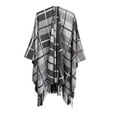 thumbnail image 1 of DailyTrove Women's Plaid Fringe Poncho, Versatile Outerwear for Year-Round Layering & Casual Outings for women, 1 of 3
