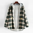 thumbnail image 1 of DailyTrove Women's Plaid Hooded Shirt Jacket (Multi-Color Options), Casual Outerwear for Fall/Winter Casual Outings & Errands for women, 1 of 5